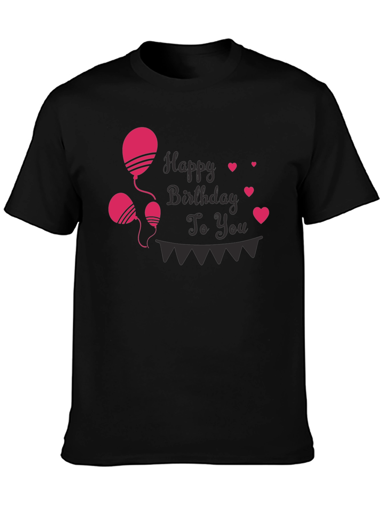 Happy Birthday T-Shirt - Balloons & Hearts