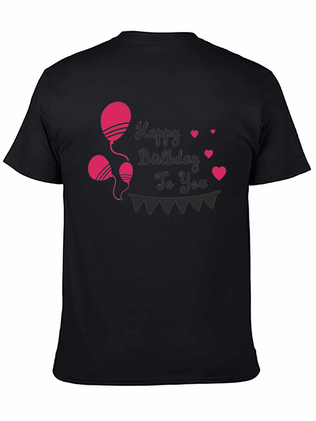 Happy Birthday T-Shirt - Balloons & Hearts