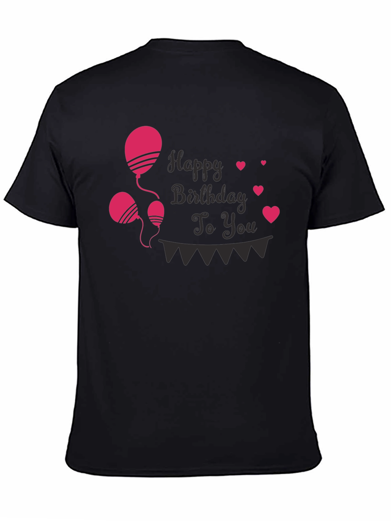 Happy Birthday T-Shirt - Balloons & Hearts