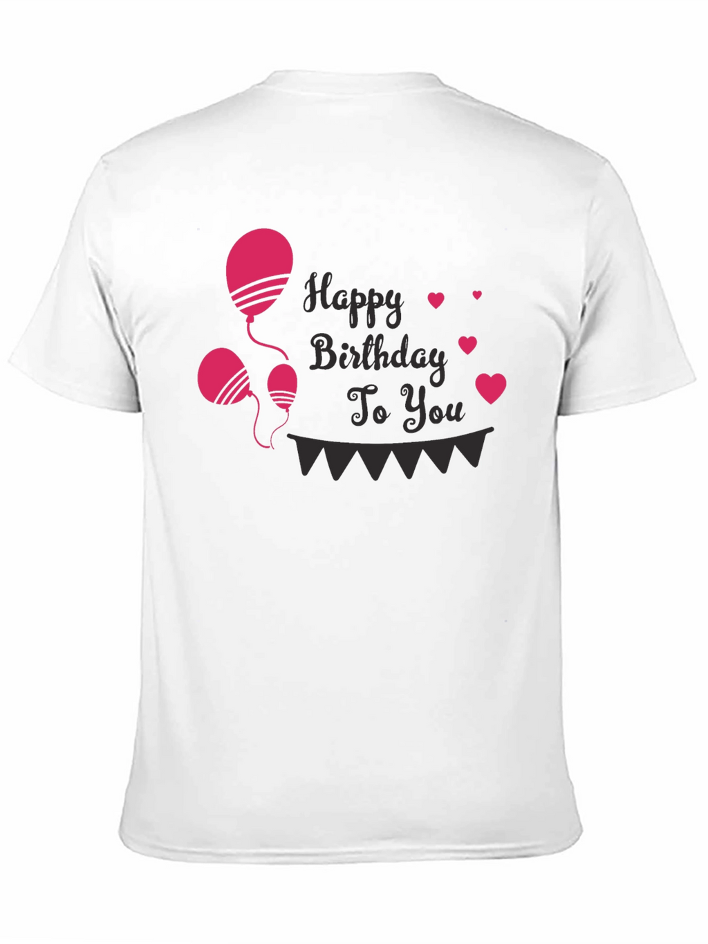 Happy Birthday T-Shirt - Balloons & Hearts