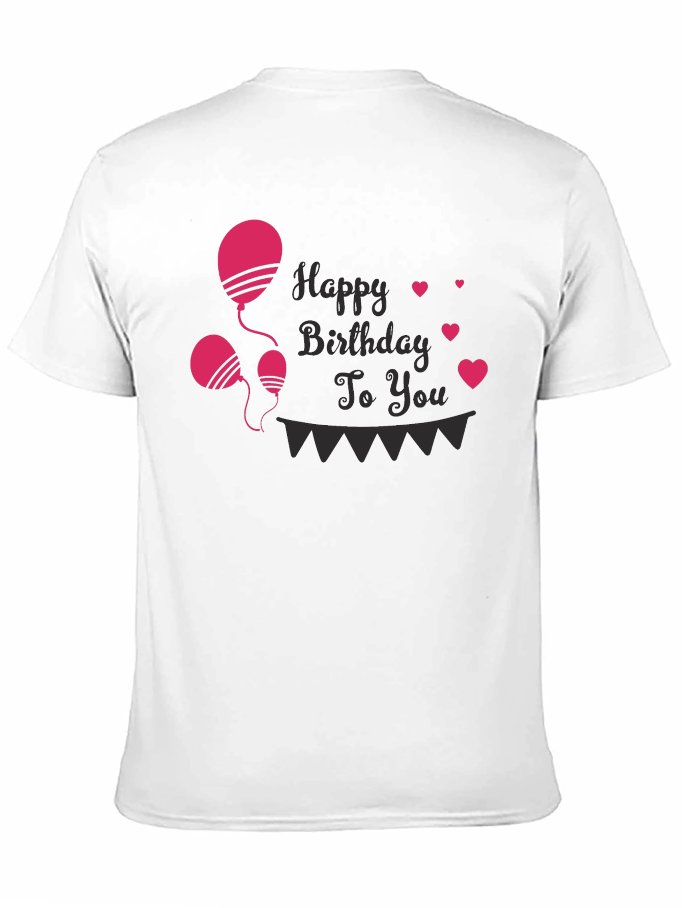 Happy Birthday T-Shirt - Balloons & Hearts