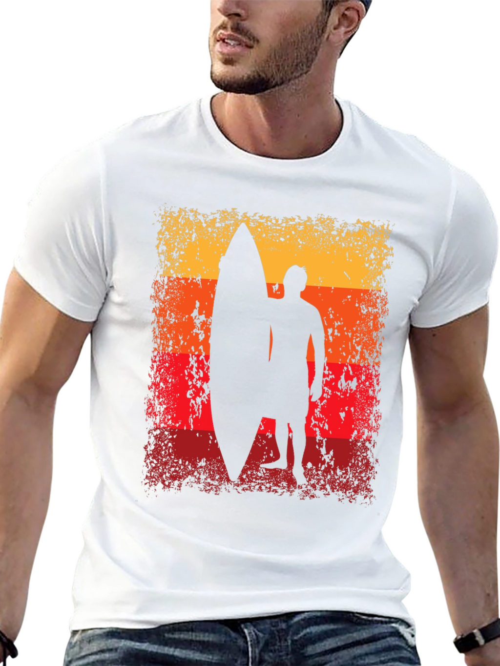 Sunset Surfer Graphic Tee - Black