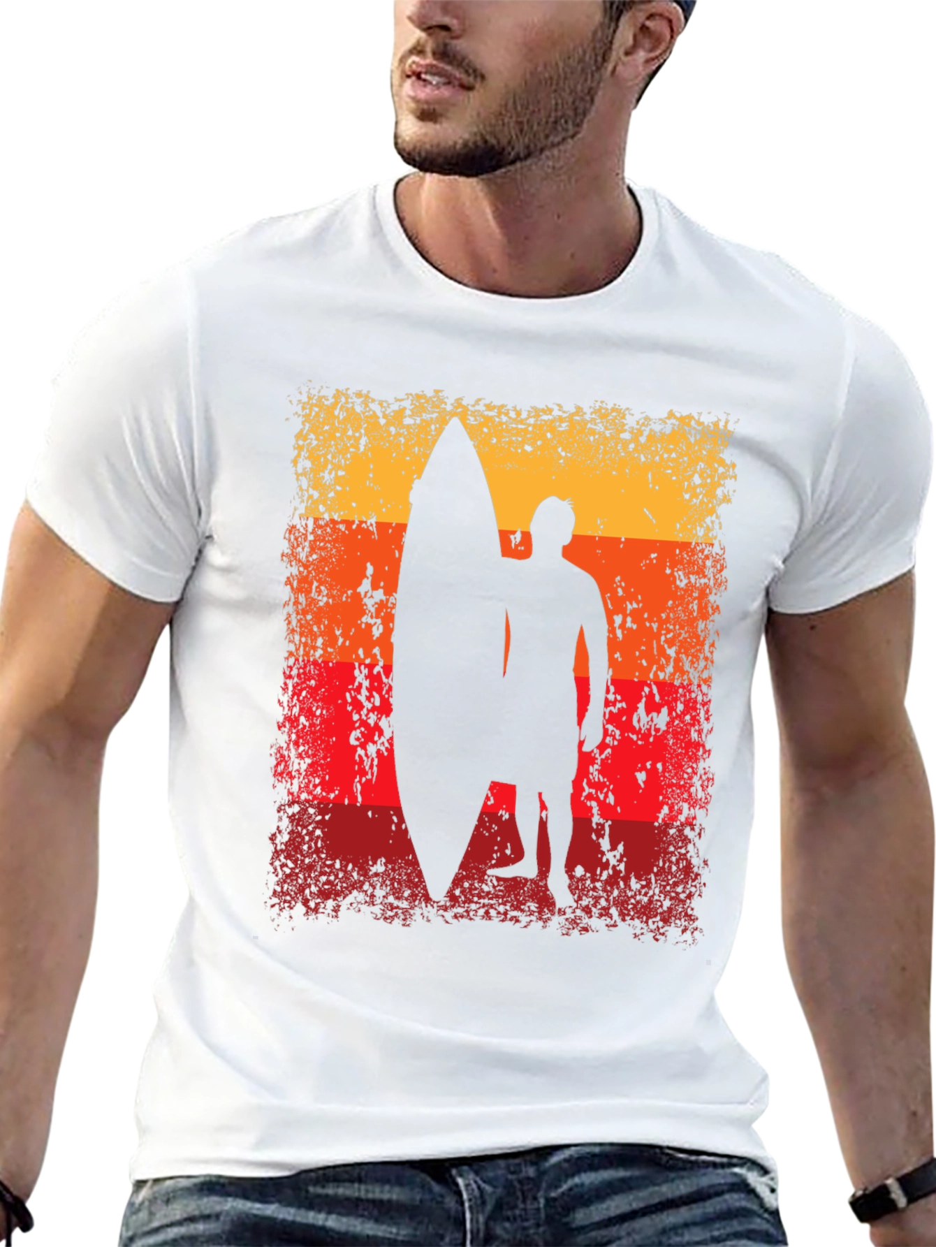 Sunset Surfer Graphic Tee - Black