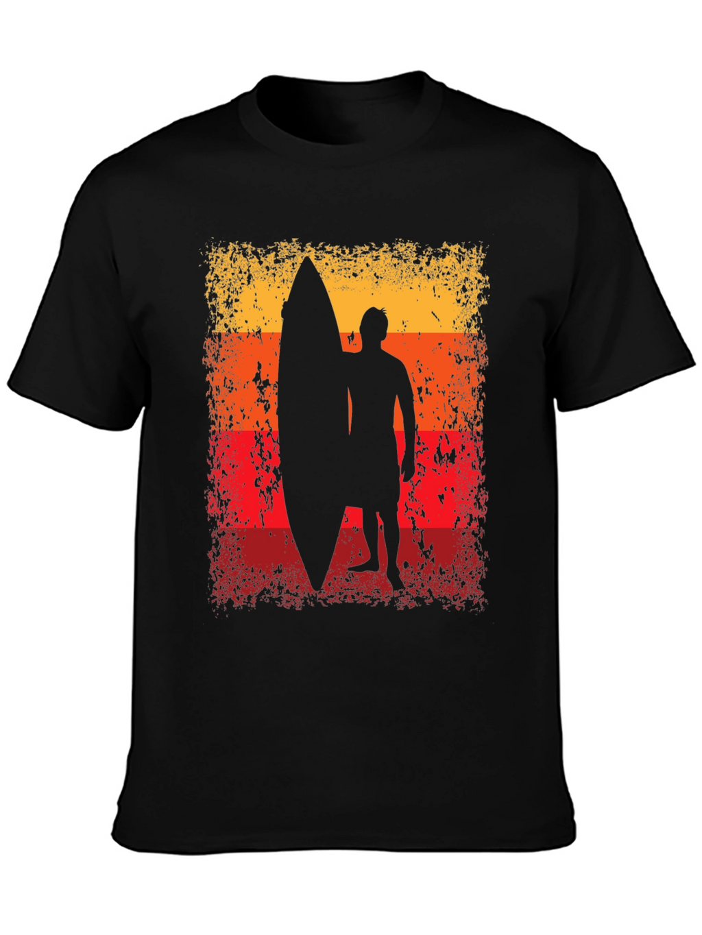 Sunset Surfer Graphic Tee - Black