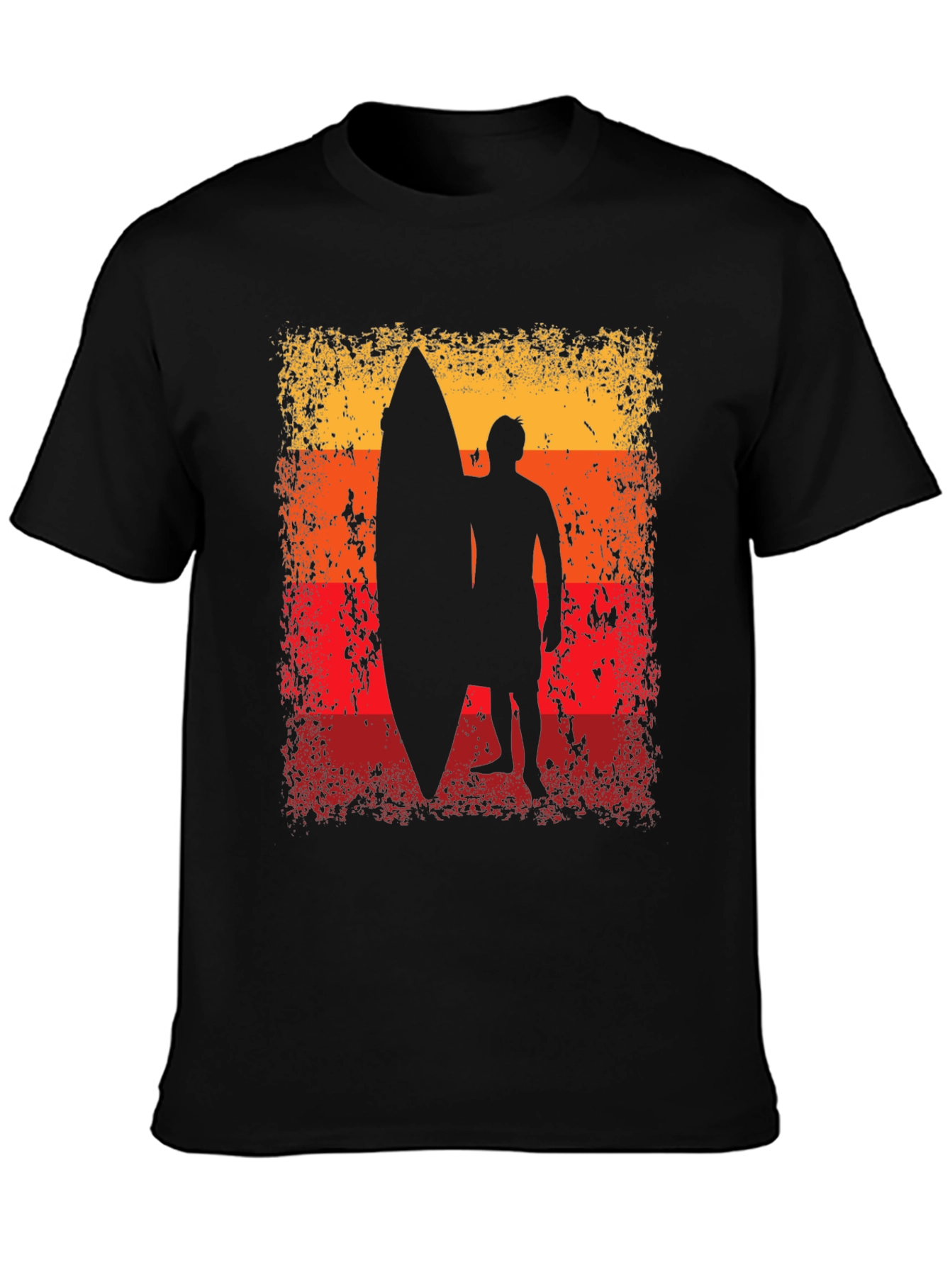Sunset Surfer Graphic Tee - Black