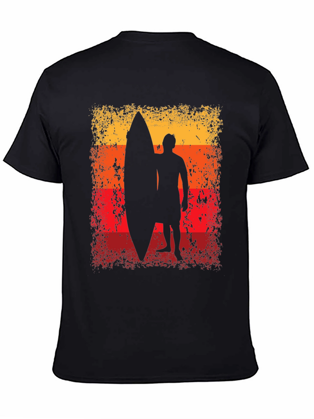 Sunset Surfer Graphic Tee - Black