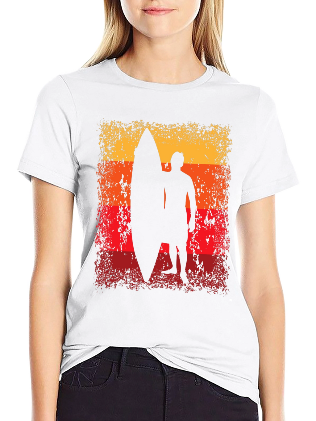 Sunset Surfer Graphic Tee - Black