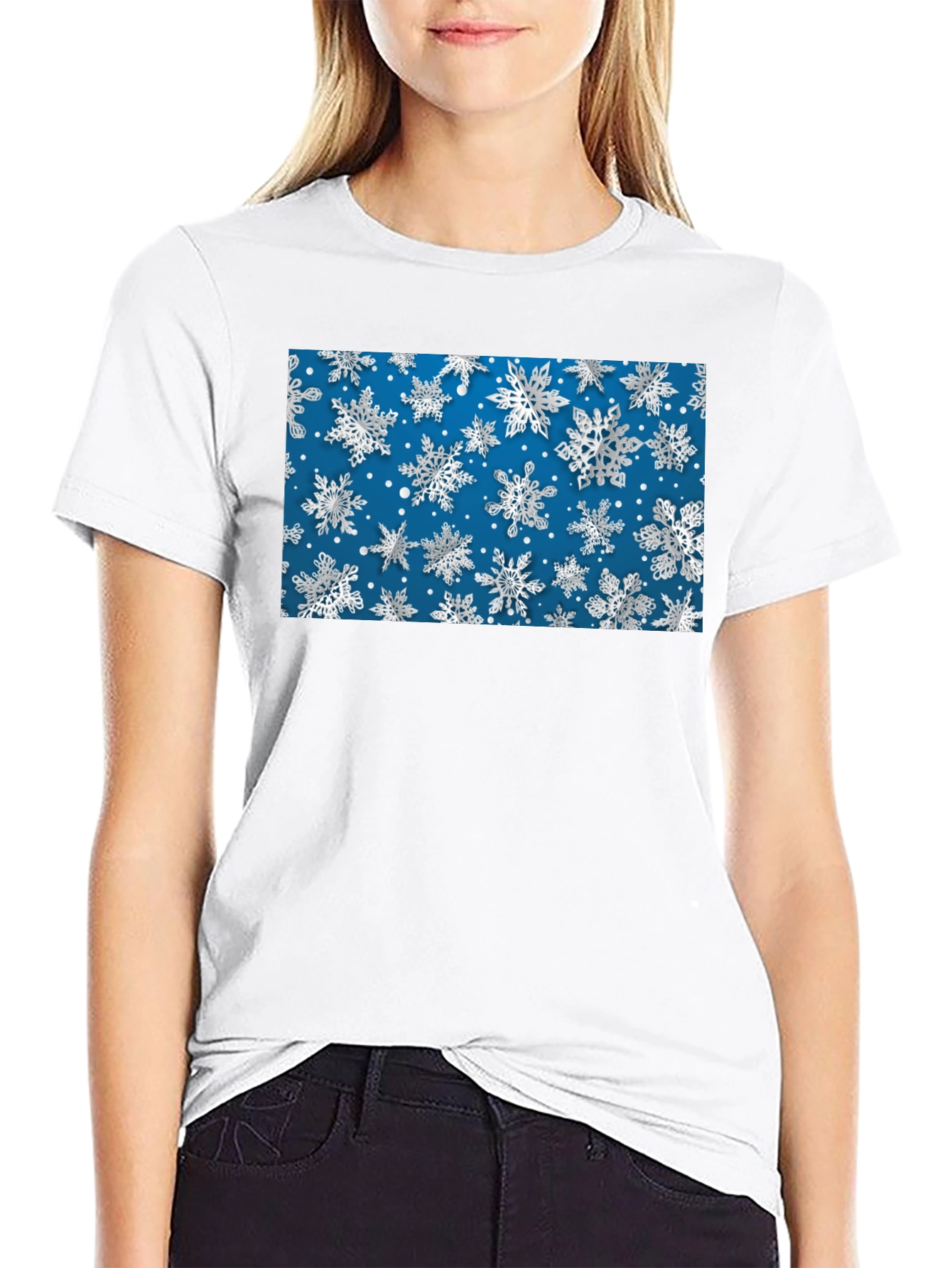 Snowflake Pattern T-Shirt - Holiday Style!