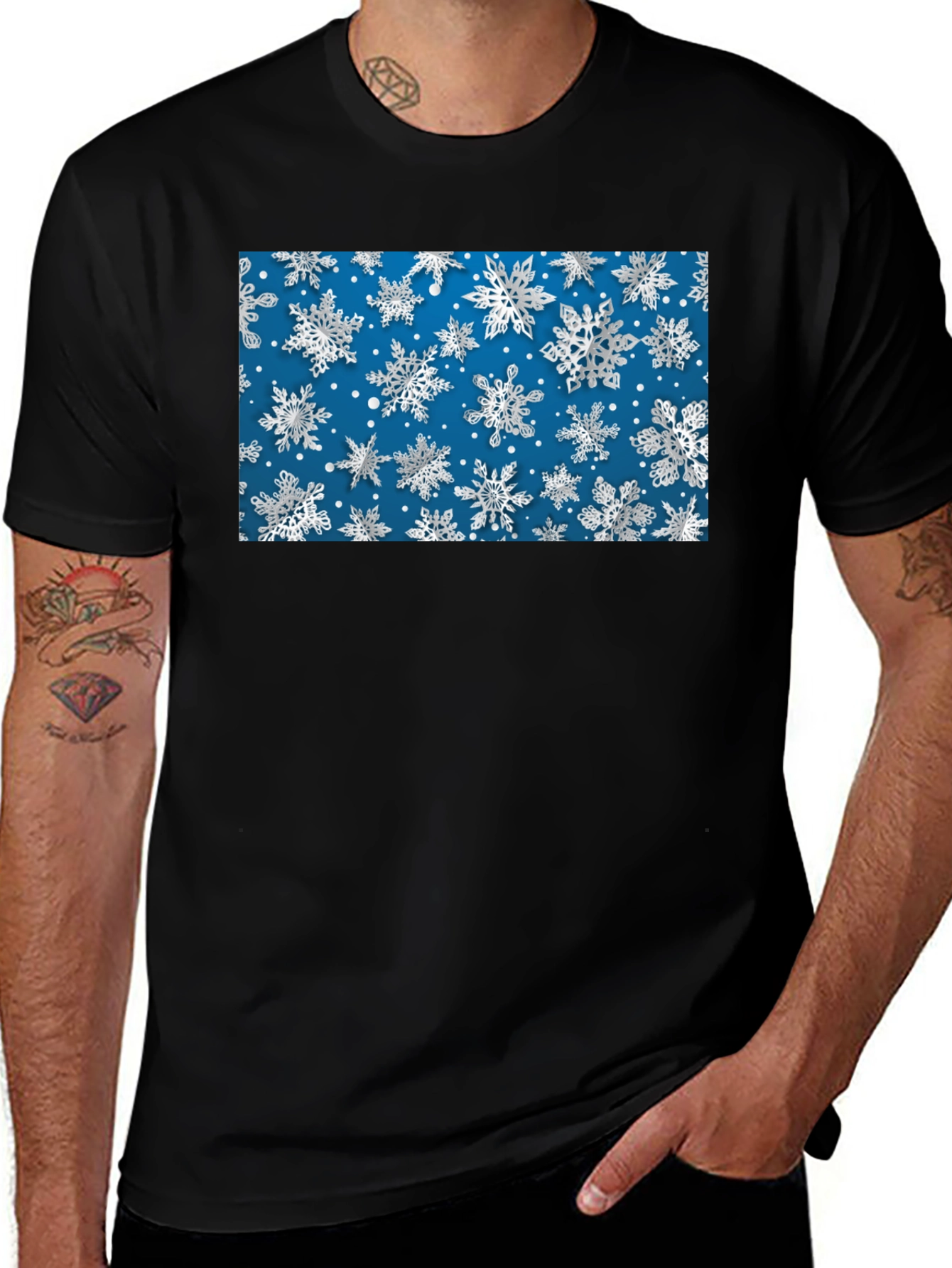Snowflake Pattern T-Shirt - Holiday Style!