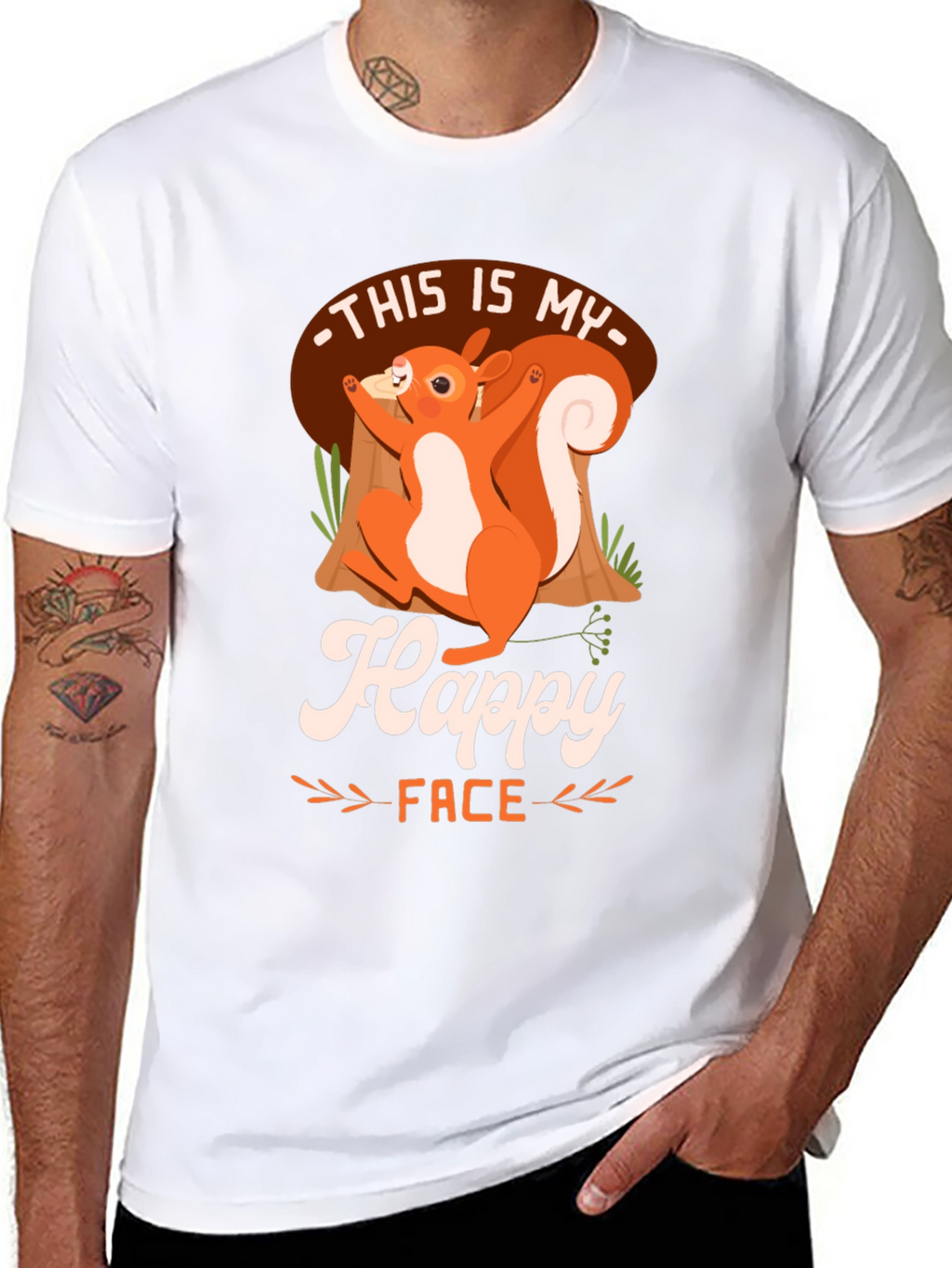 Happy Face Squirrel T-Shirt - Unisex Graphic Tee