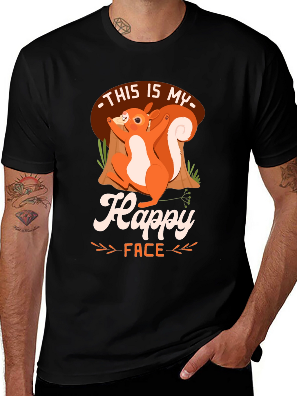 Happy Face Squirrel T-Shirt - Unisex Graphic Tee