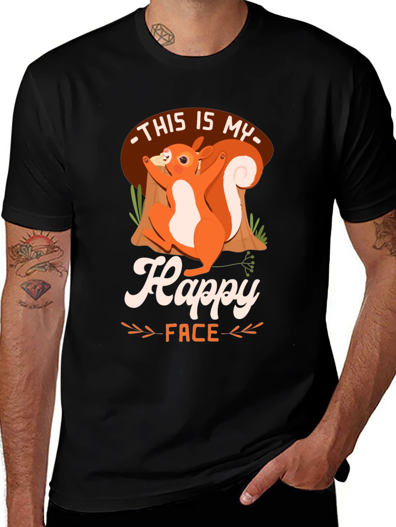 Happy Face Squirrel T-Shirt - Unisex Graphic Tee