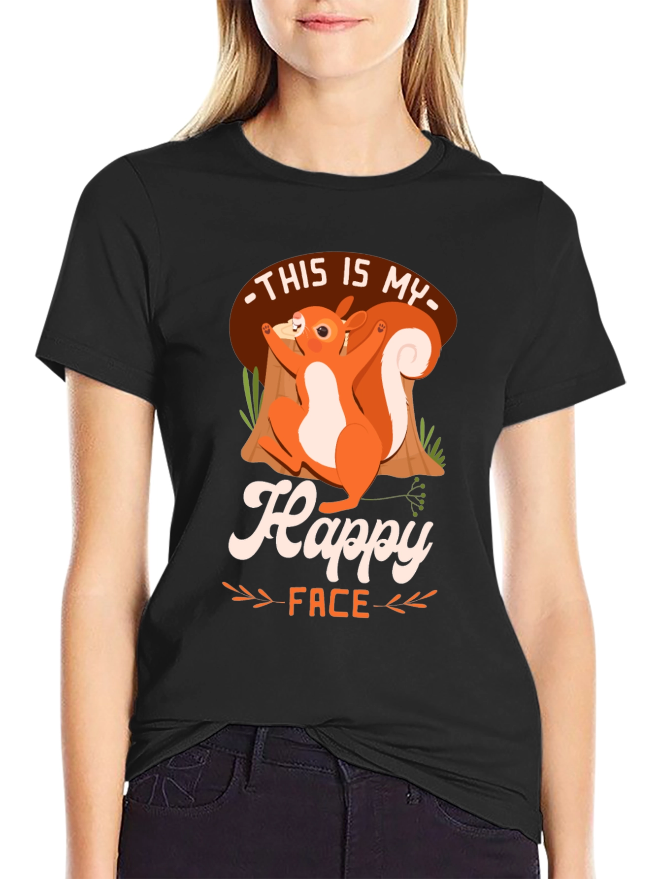 Happy Face Squirrel T-Shirt - Unisex Graphic Tee