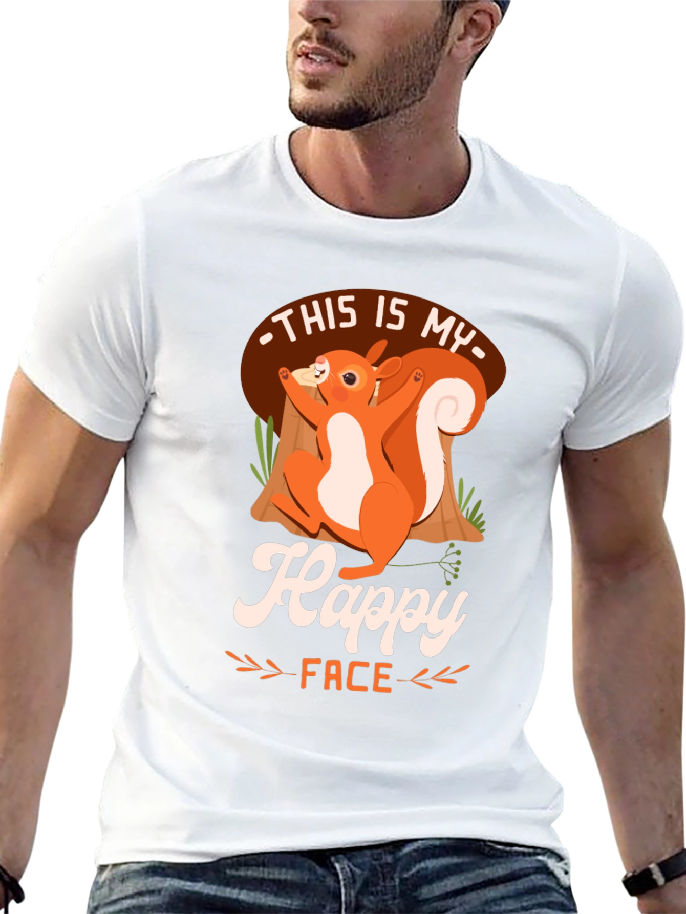 Happy Face Squirrel T-Shirt - Unisex Graphic Tee