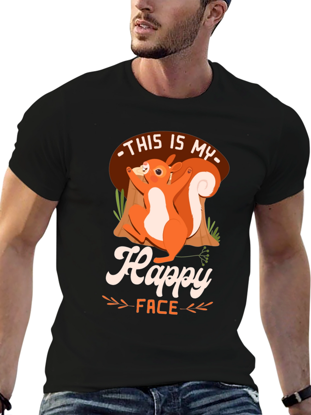 Happy Face Squirrel T-Shirt - Unisex Graphic Tee