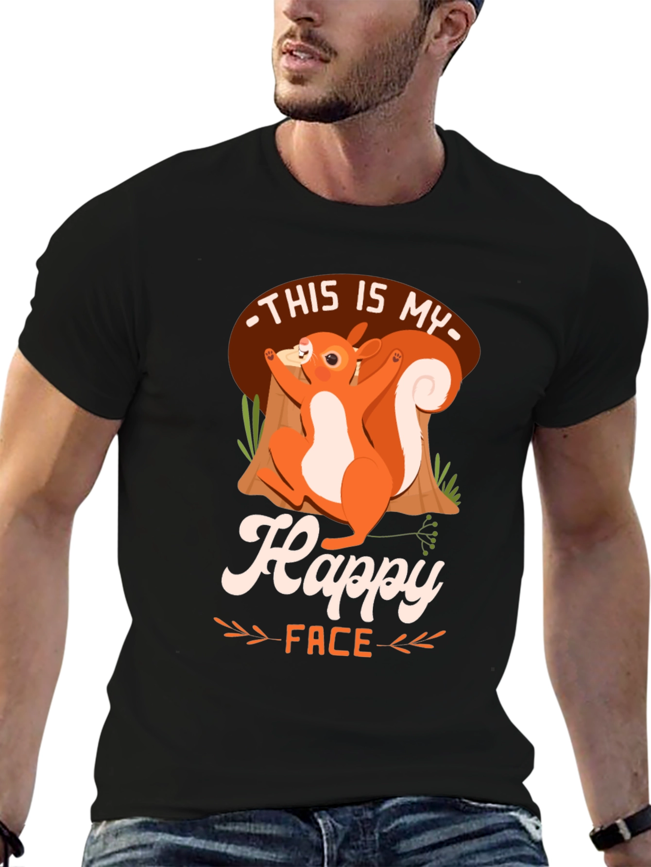 Happy Face Squirrel T-Shirt - Unisex Graphic Tee