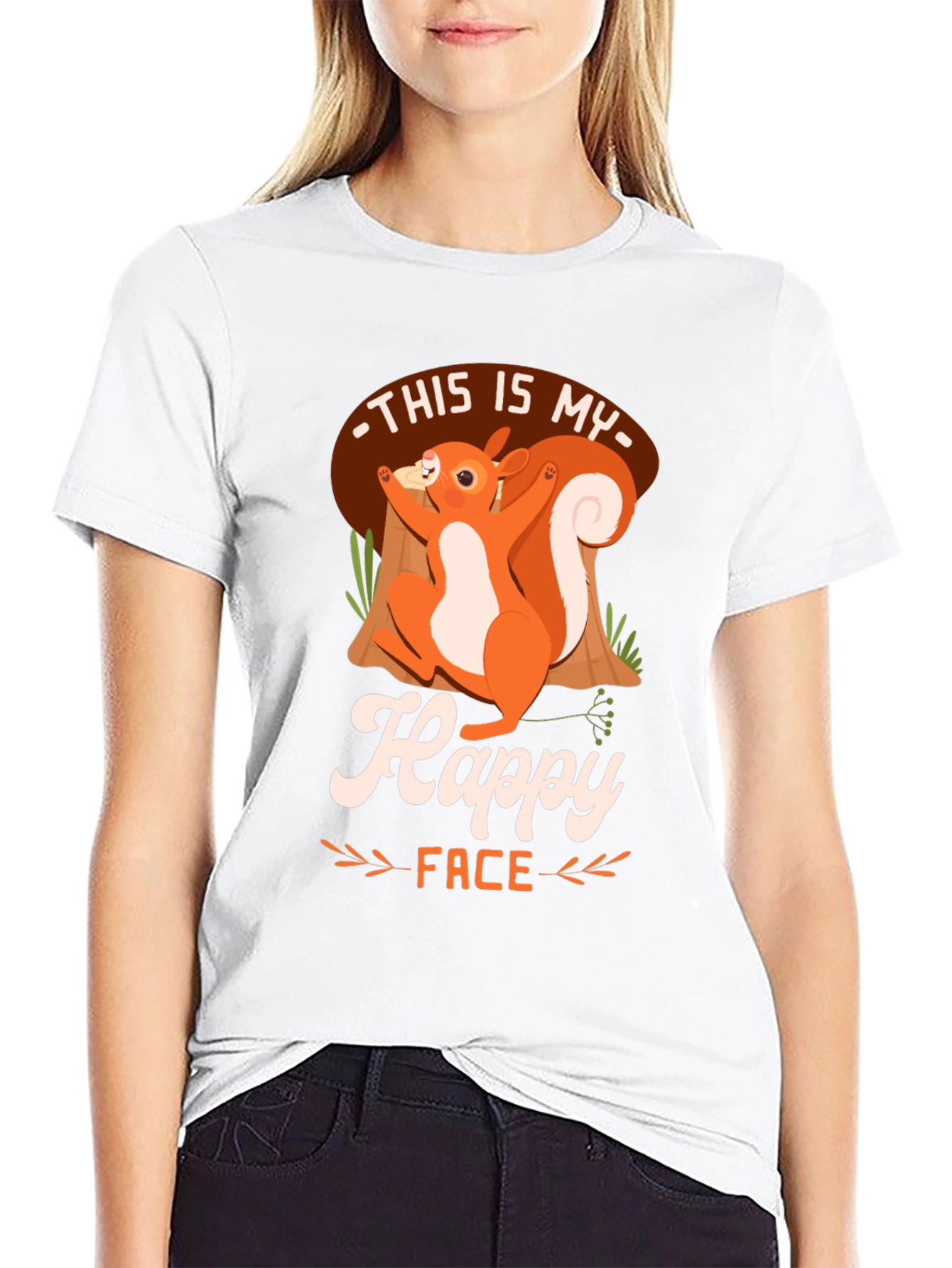Happy Face Squirrel T-Shirt - Unisex Graphic Tee