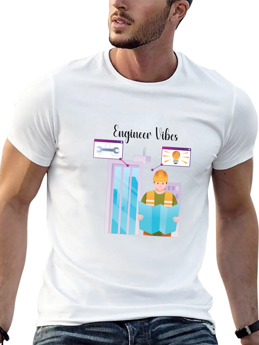 Engineer Vibes Graphic T-Shirt - Architect Building Design