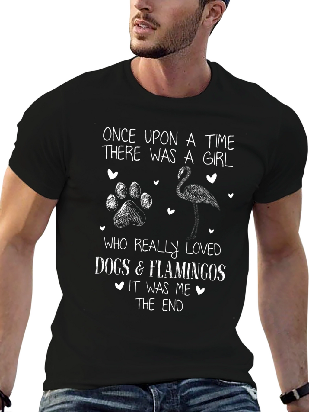 Dogs & Flamingos Lover T-Shirt Girls Story Tee