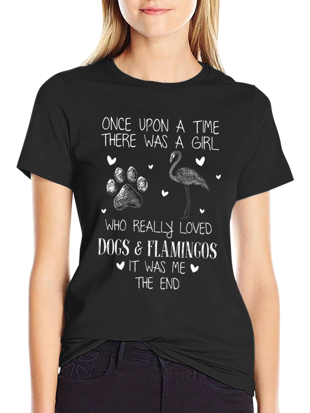 Dogs & Flamingos Lover T-Shirt Girls Story Tee