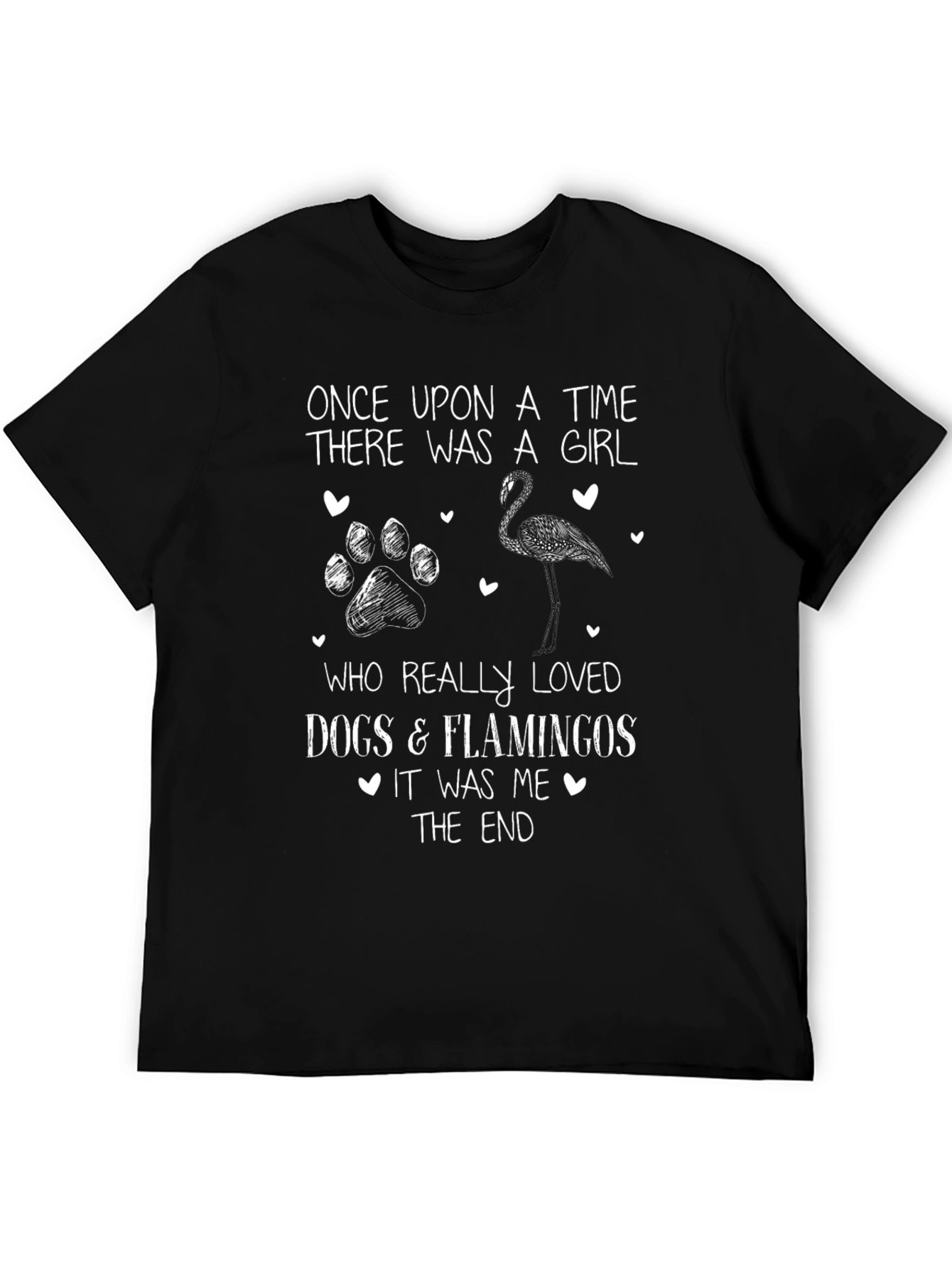 Dogs & Flamingos Lover T-Shirt Girls Story Tee