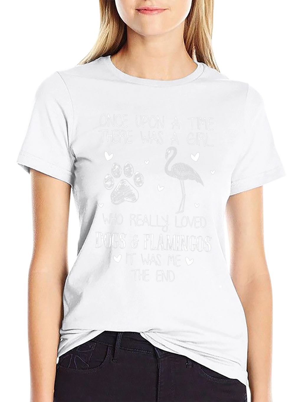 Dogs & Flamingos Lover T-Shirt Girls Story Tee