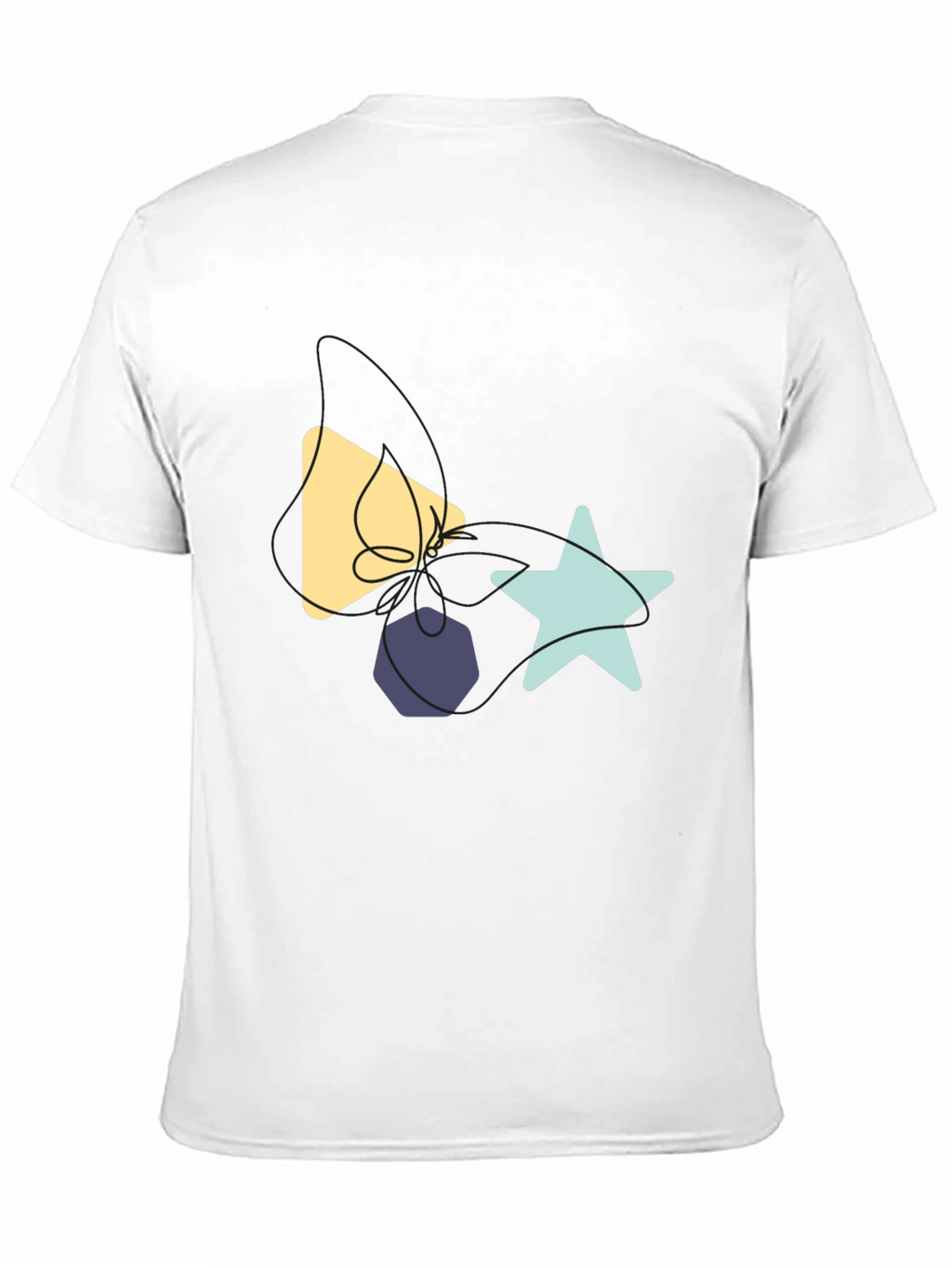 Abstract Shapes Graphic Tee - Black Cotton T-Shirt