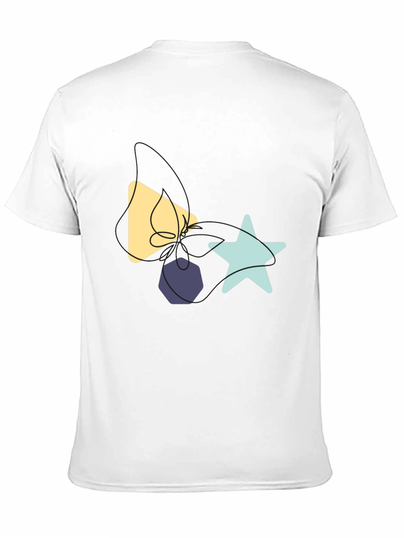 Abstract Shapes Graphic Tee - Black Cotton T-Shirt