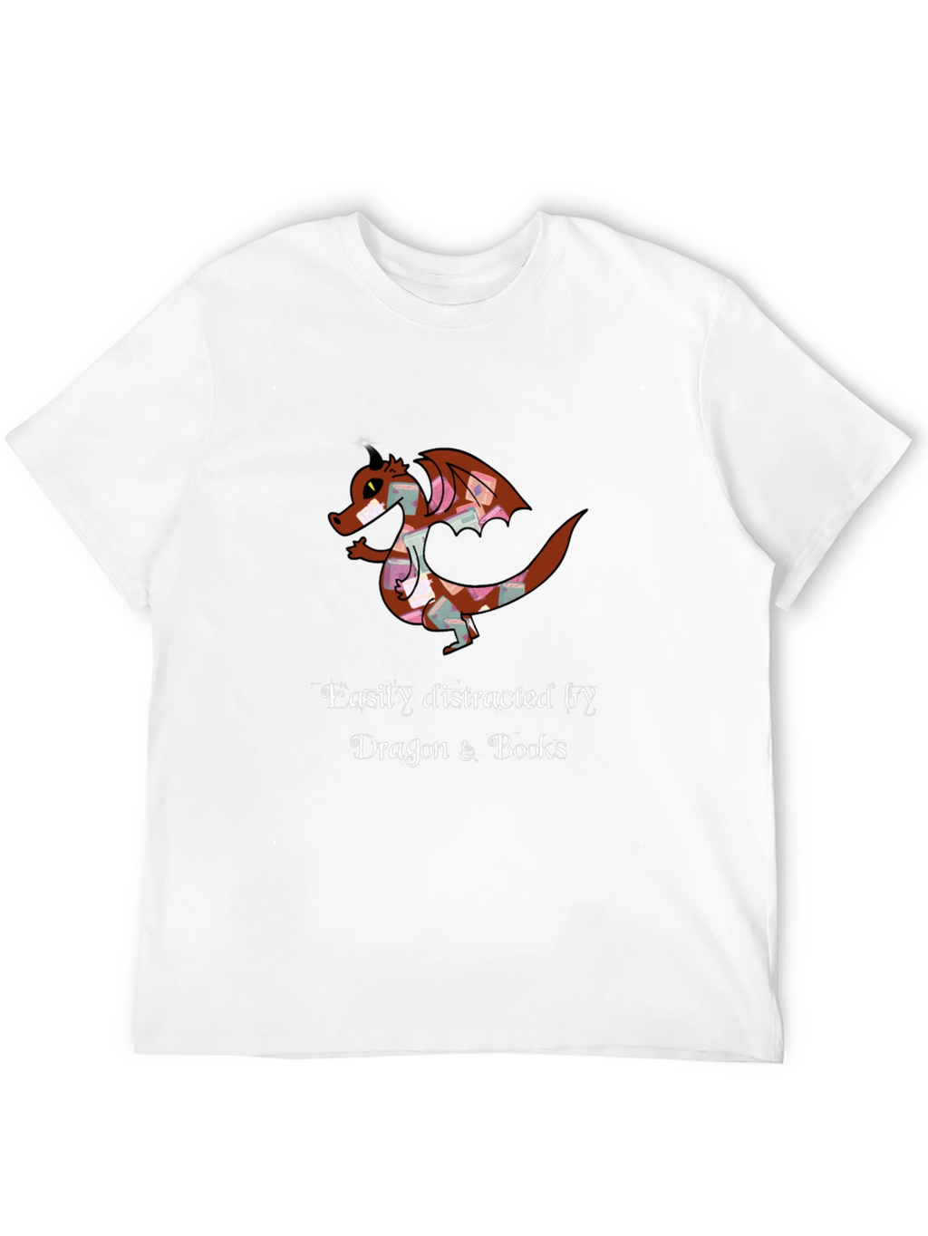 Dragon and Books T-Shirt - Easily Distracted