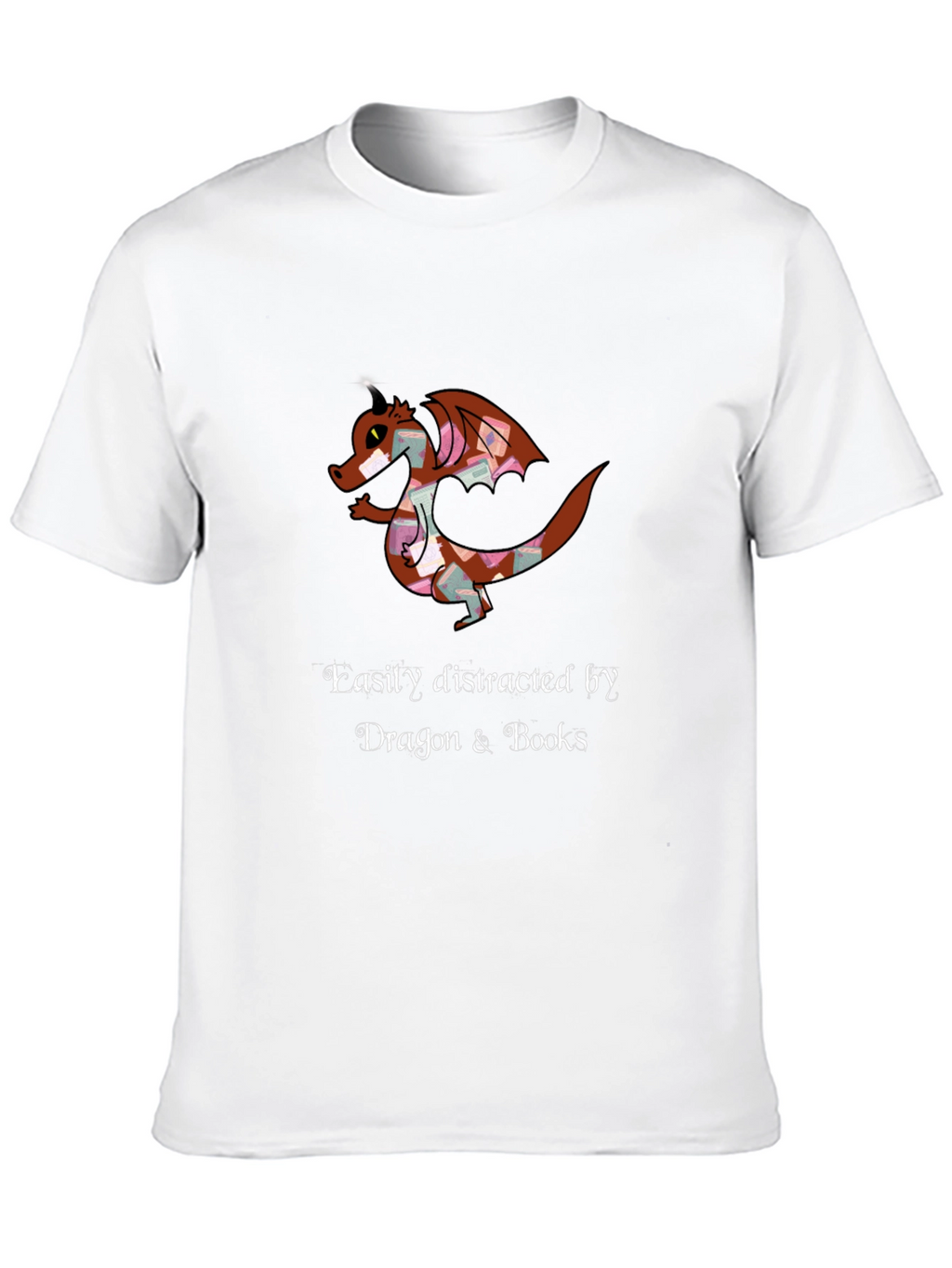 Dragon and Books T-Shirt - Easily Distracted