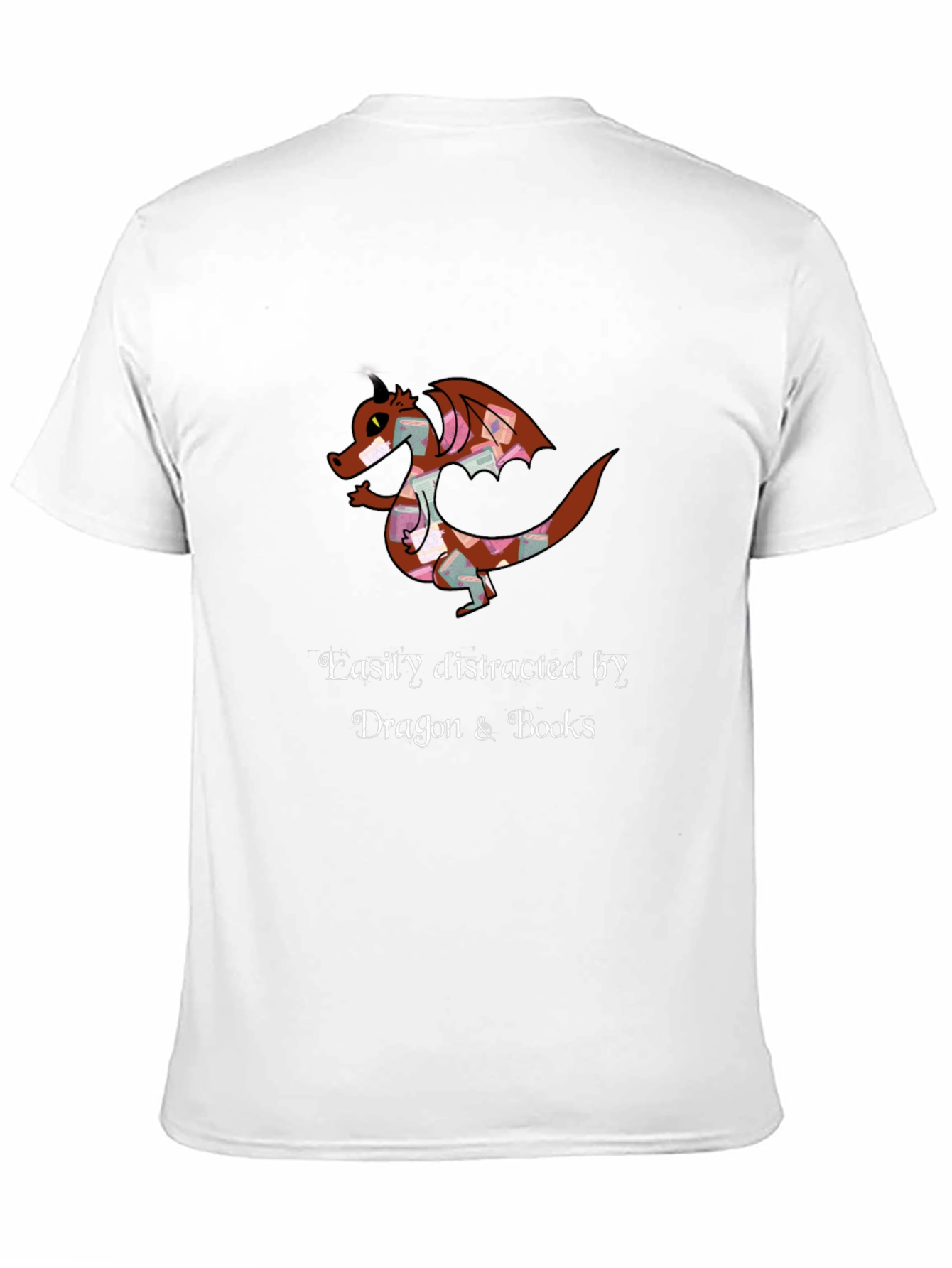Dragon and Books T-Shirt - Easily Distracted