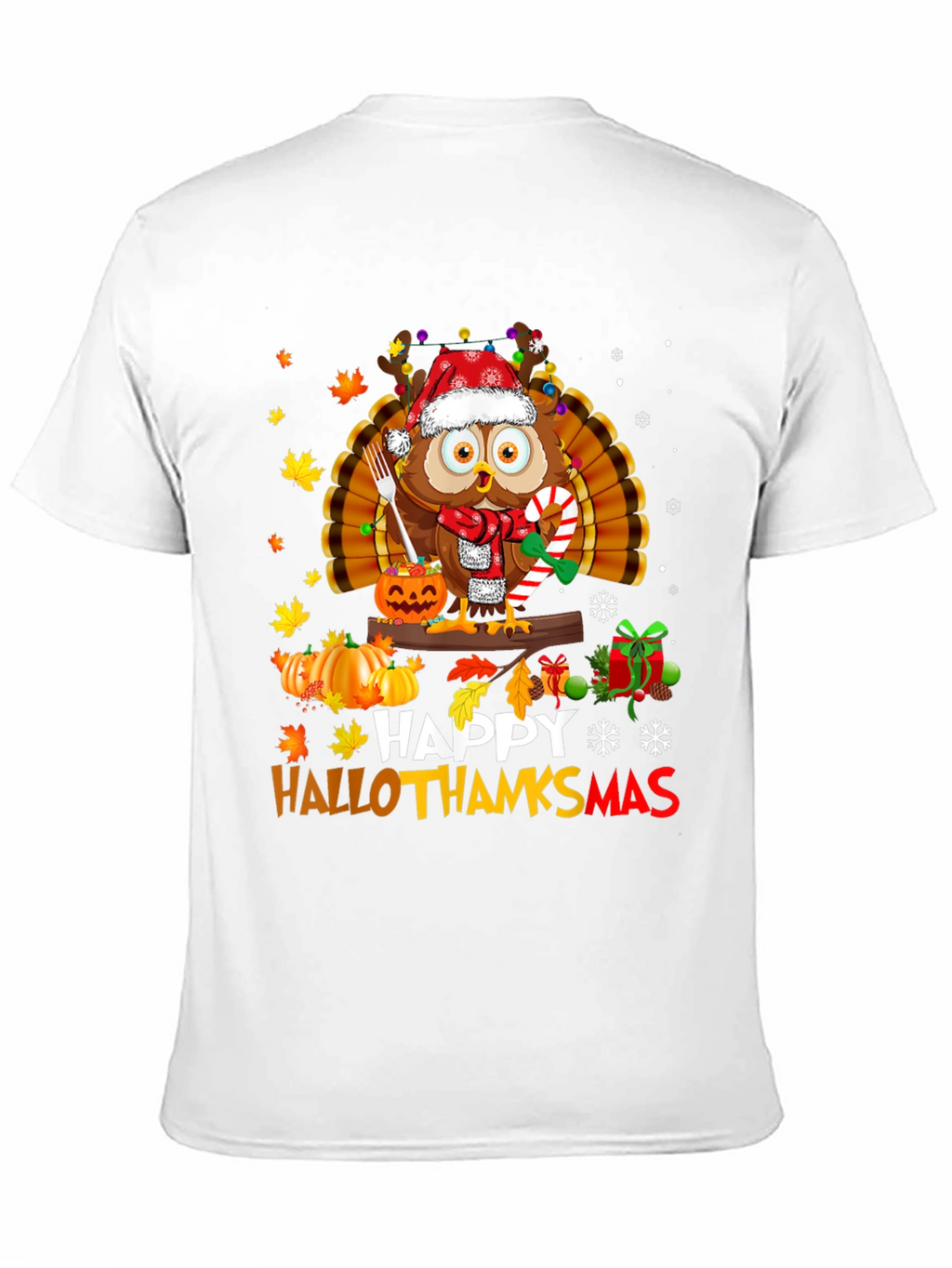 HalloThanksmas Owl T-Shirt - Holiday Tee