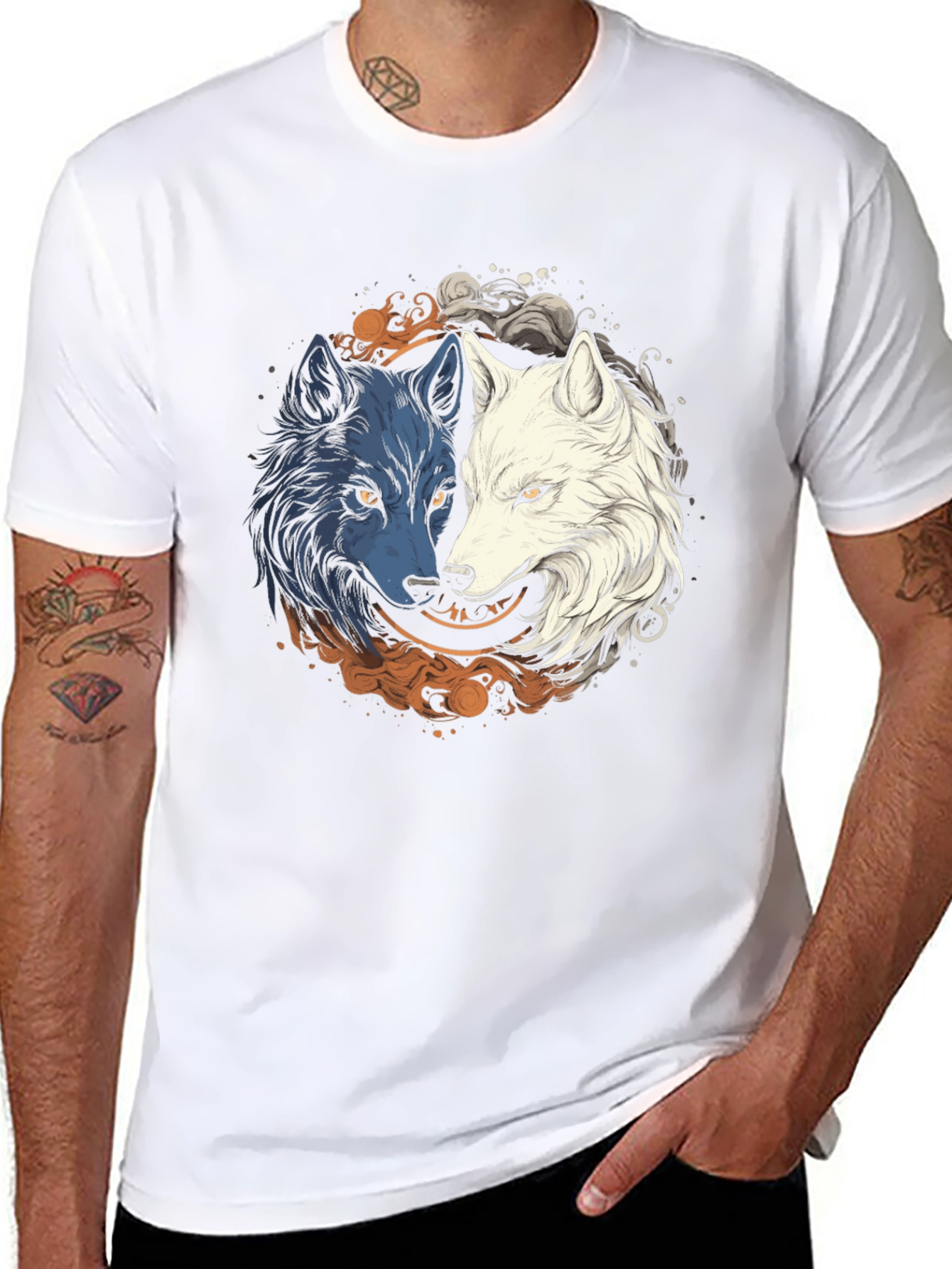 Yin Yang Wolf Graphic Tee - Harmony & Balance
