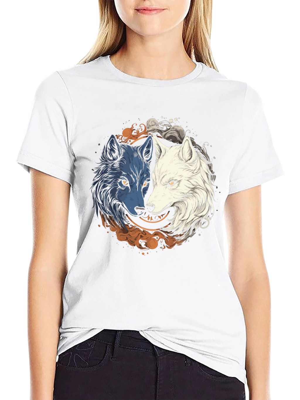 Yin Yang Wolf Graphic Tee - Harmony & Balance