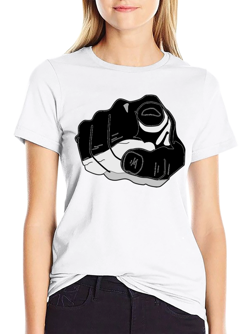 Pointing Finger Graphic Tee - Black