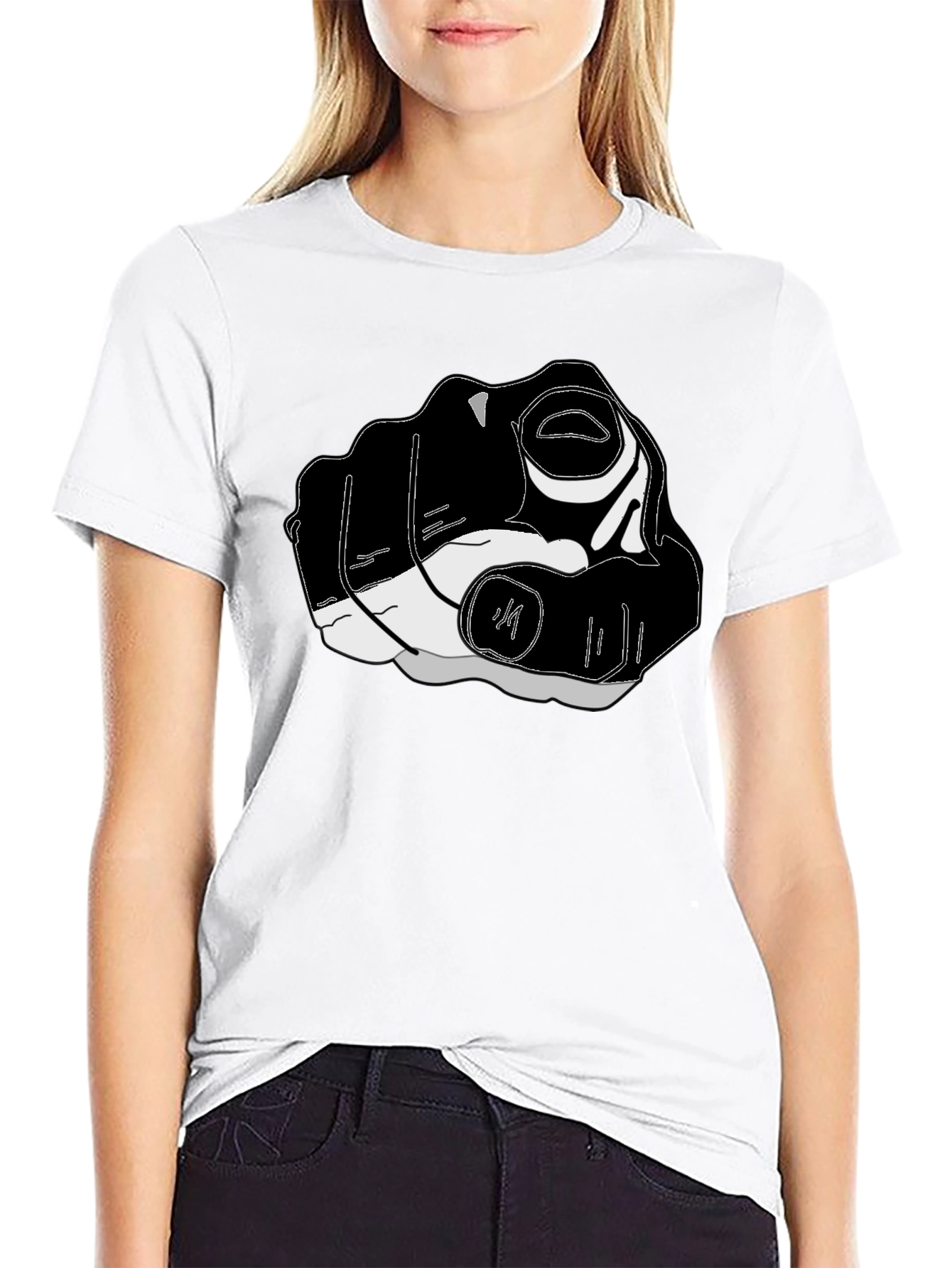 Pointing Finger Graphic Tee - Black