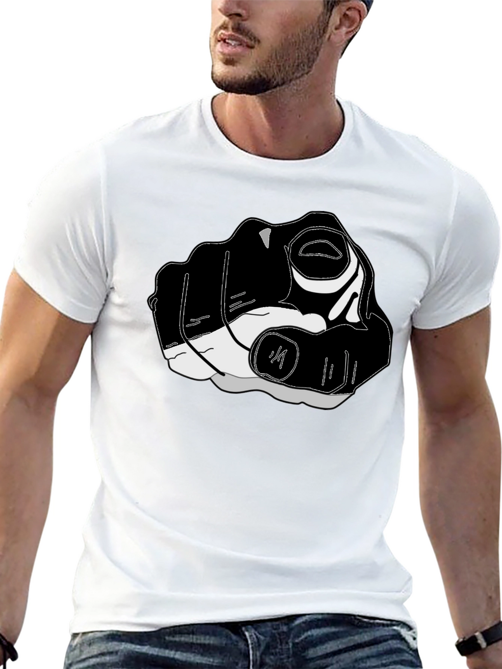 Pointing Finger Graphic Tee - Black