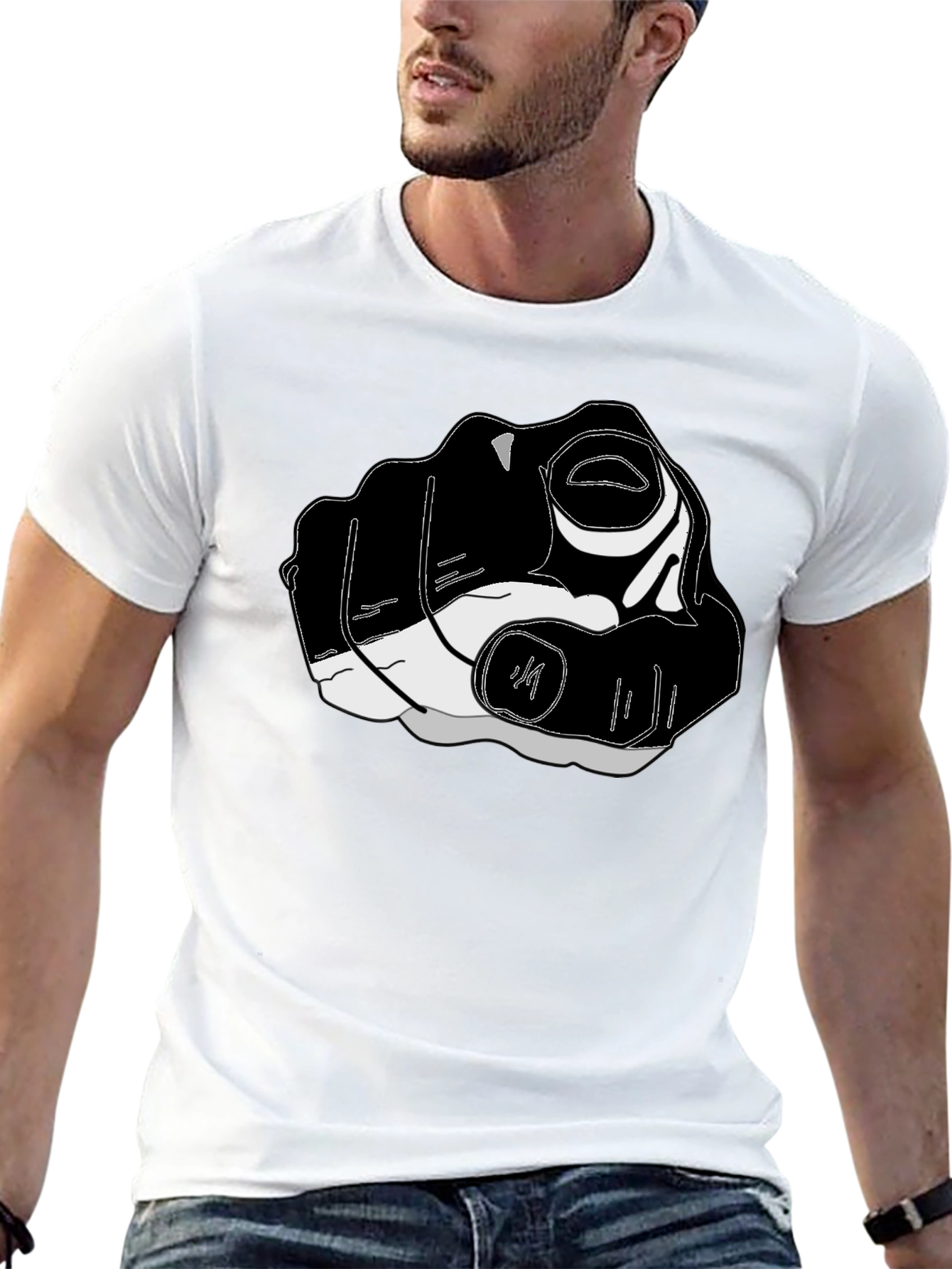 Pointing Finger Graphic Tee - Black