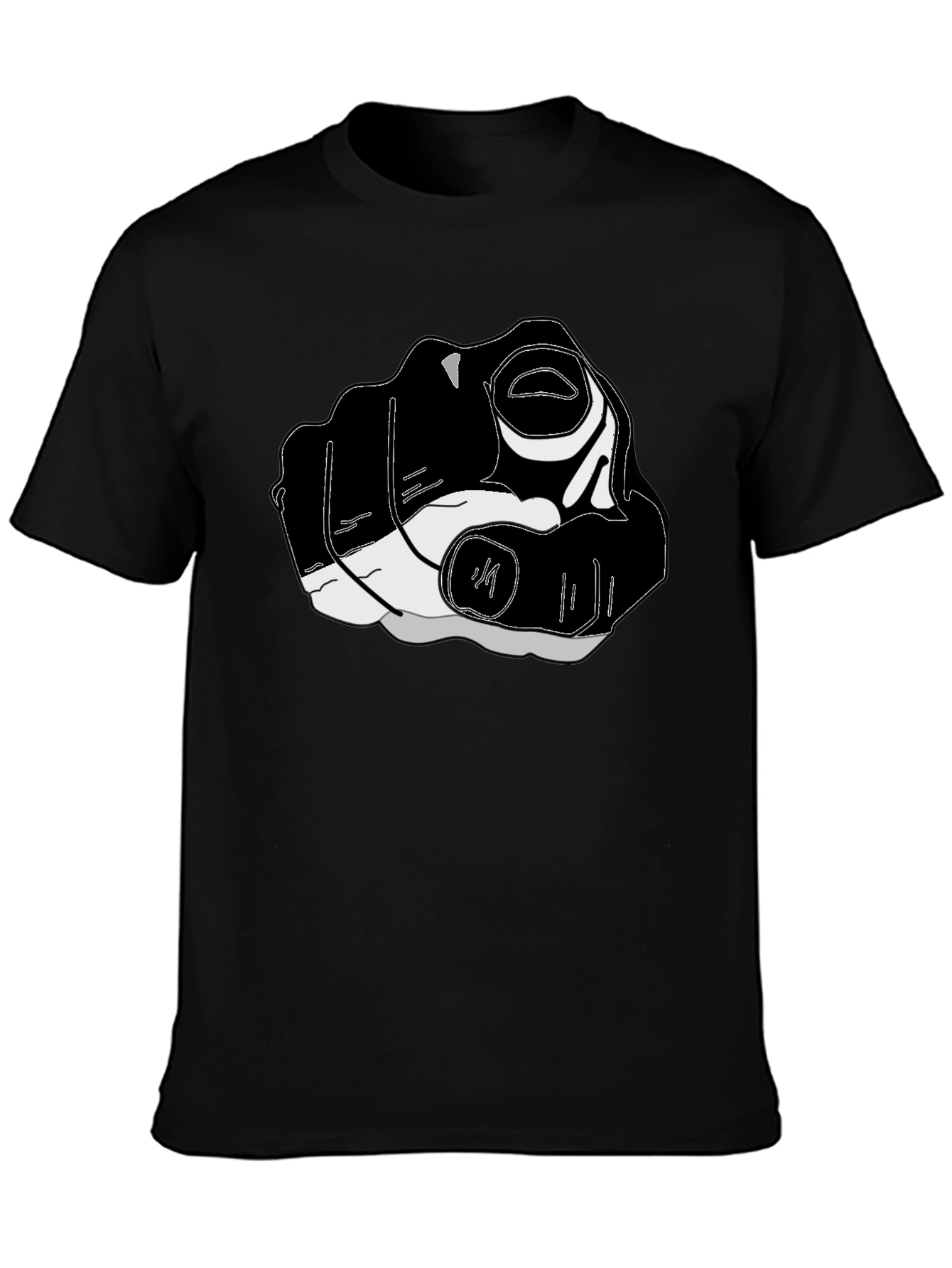Pointing Finger Graphic Tee - Black