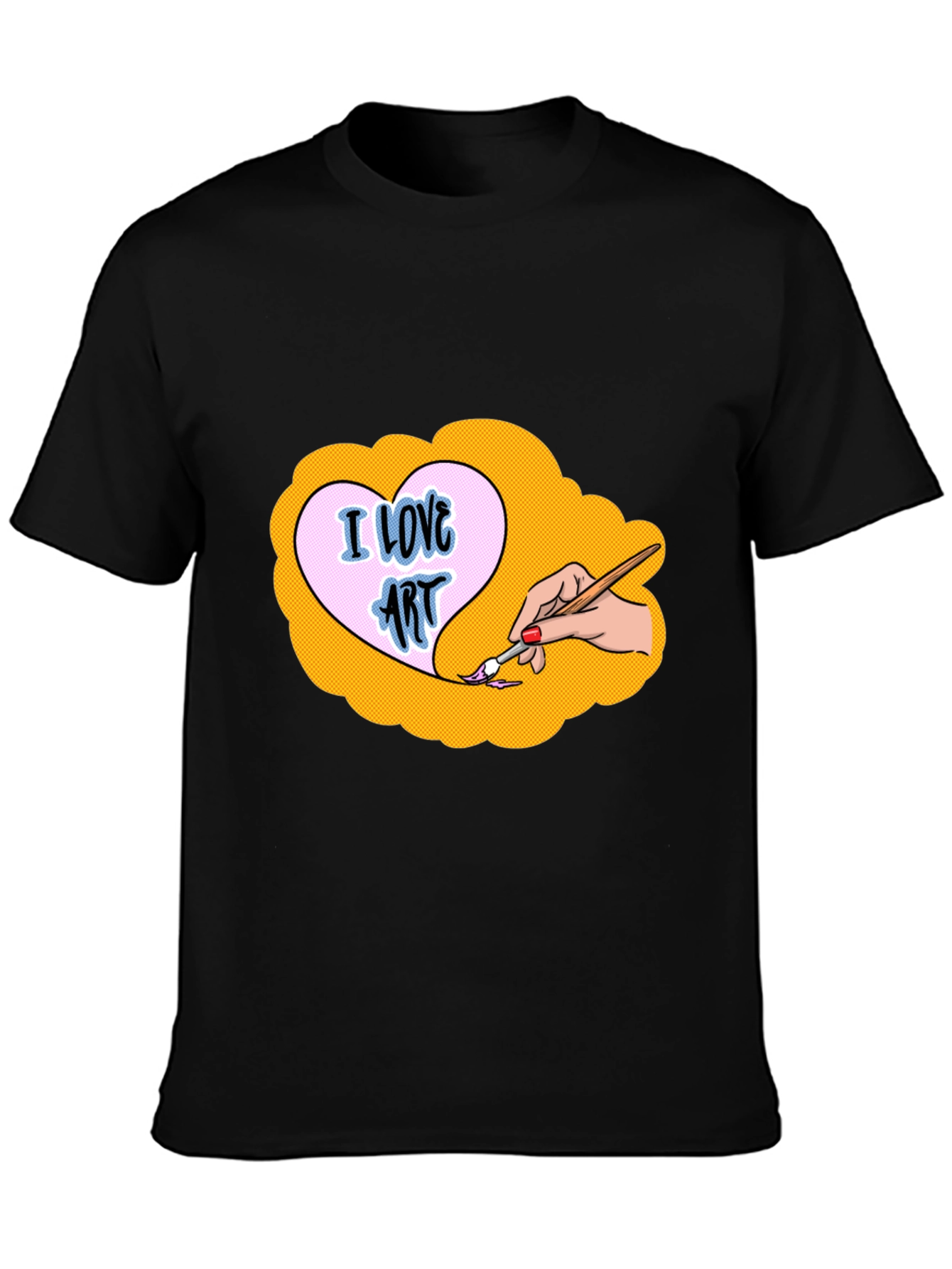 I Love Art Graphic Tee - Black