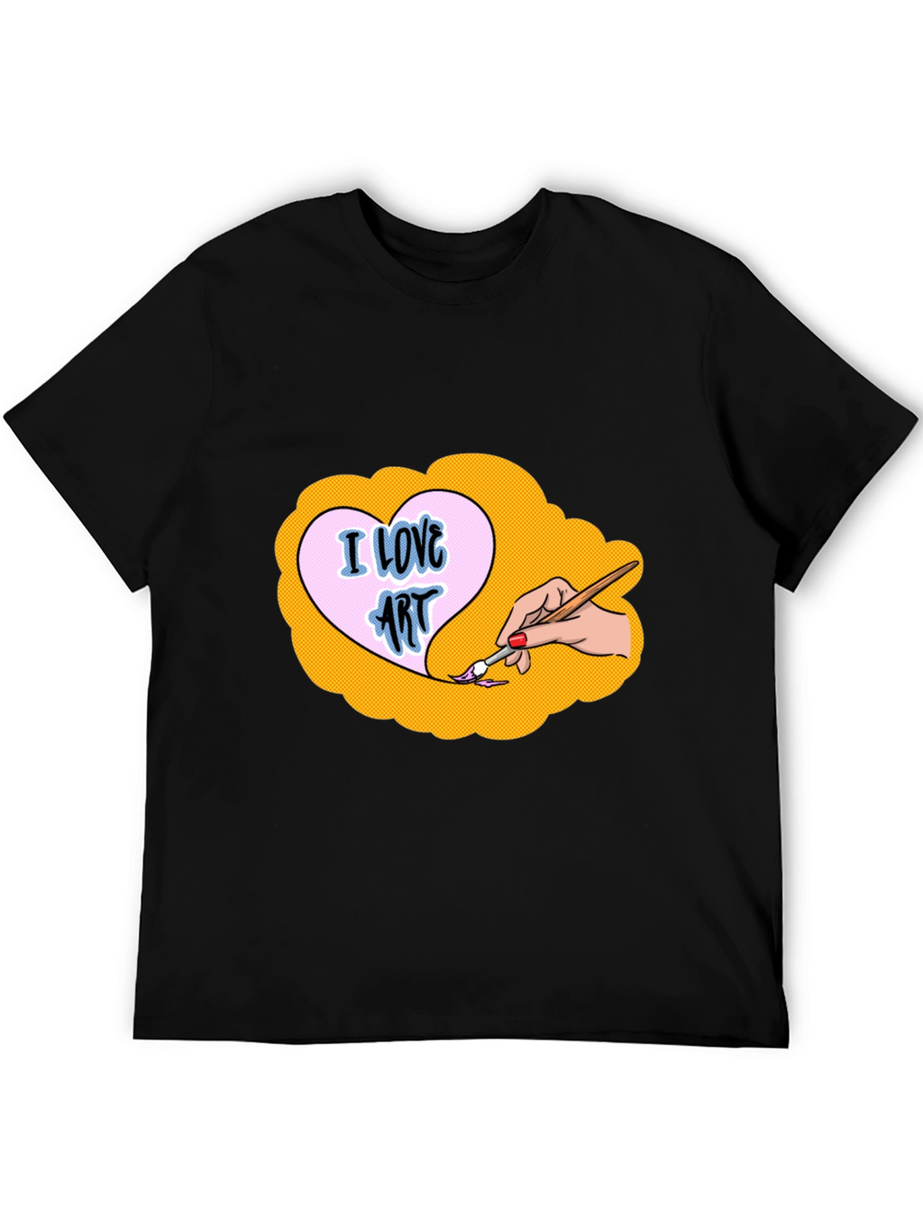 I Love Art Graphic Tee - Black