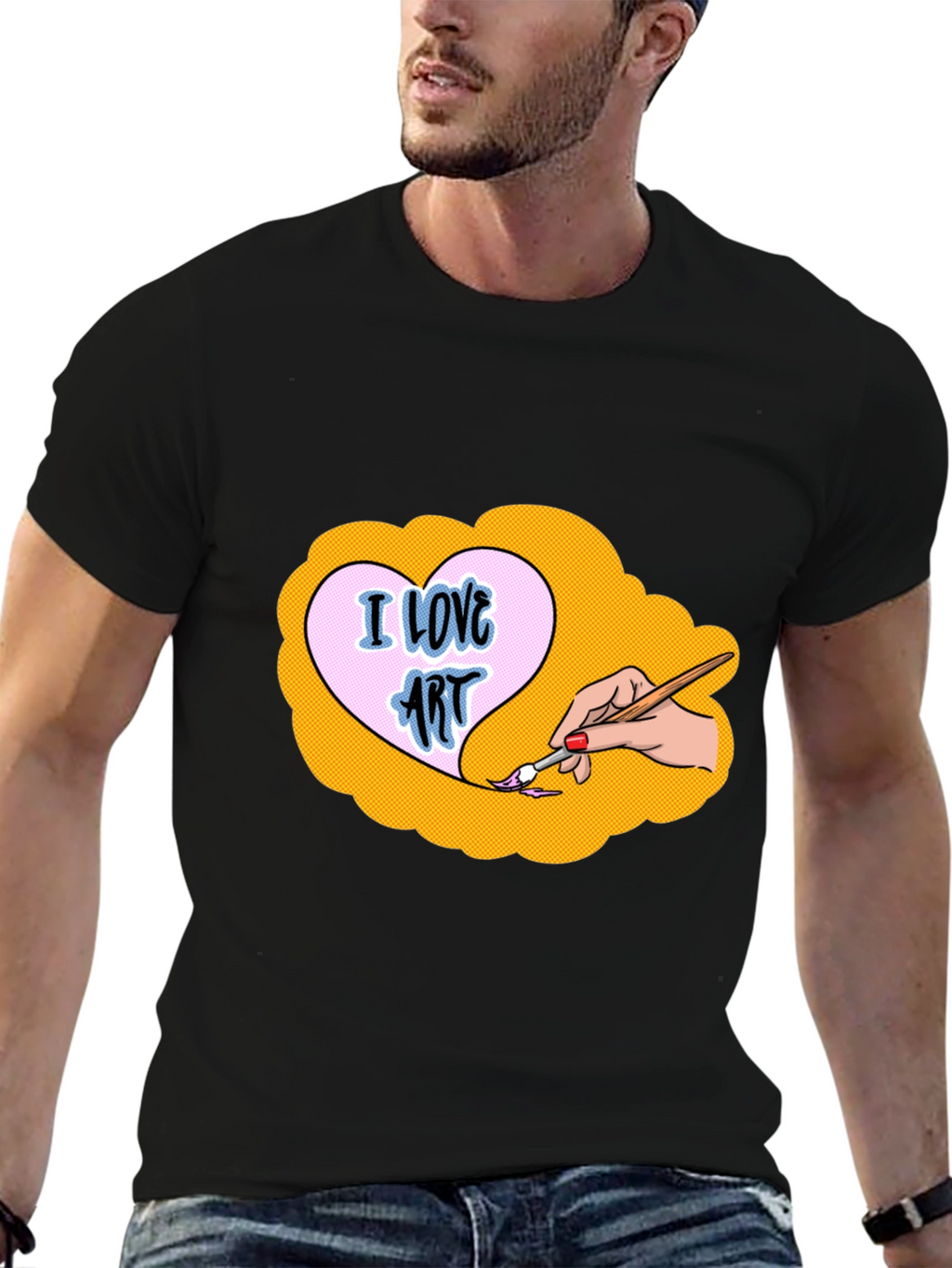 I Love Art Graphic Tee - Black