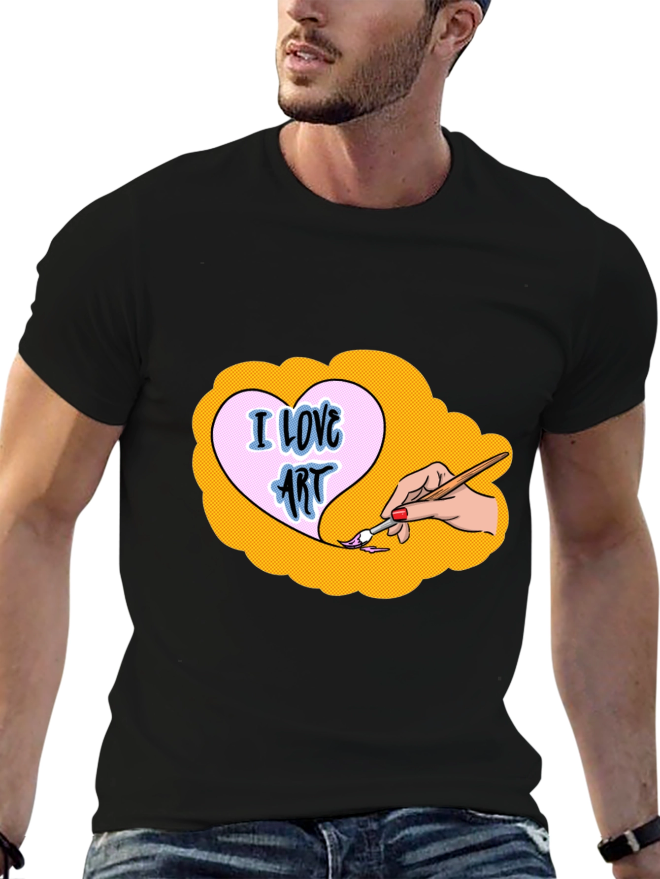 I Love Art Graphic Tee - Black