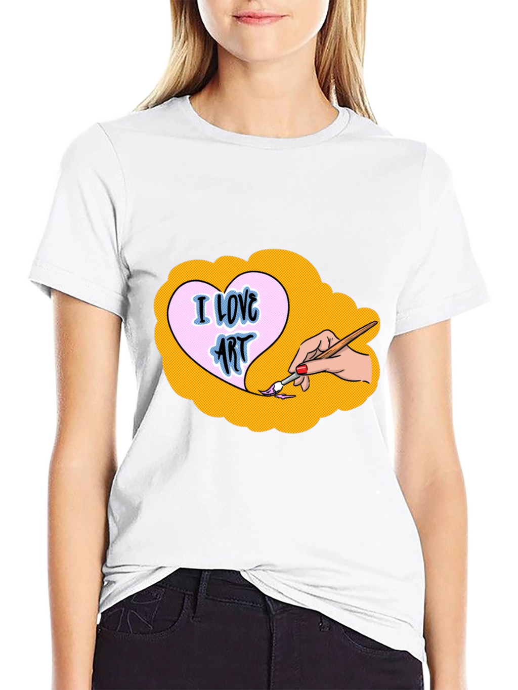 I Love Art Graphic Tee - Black