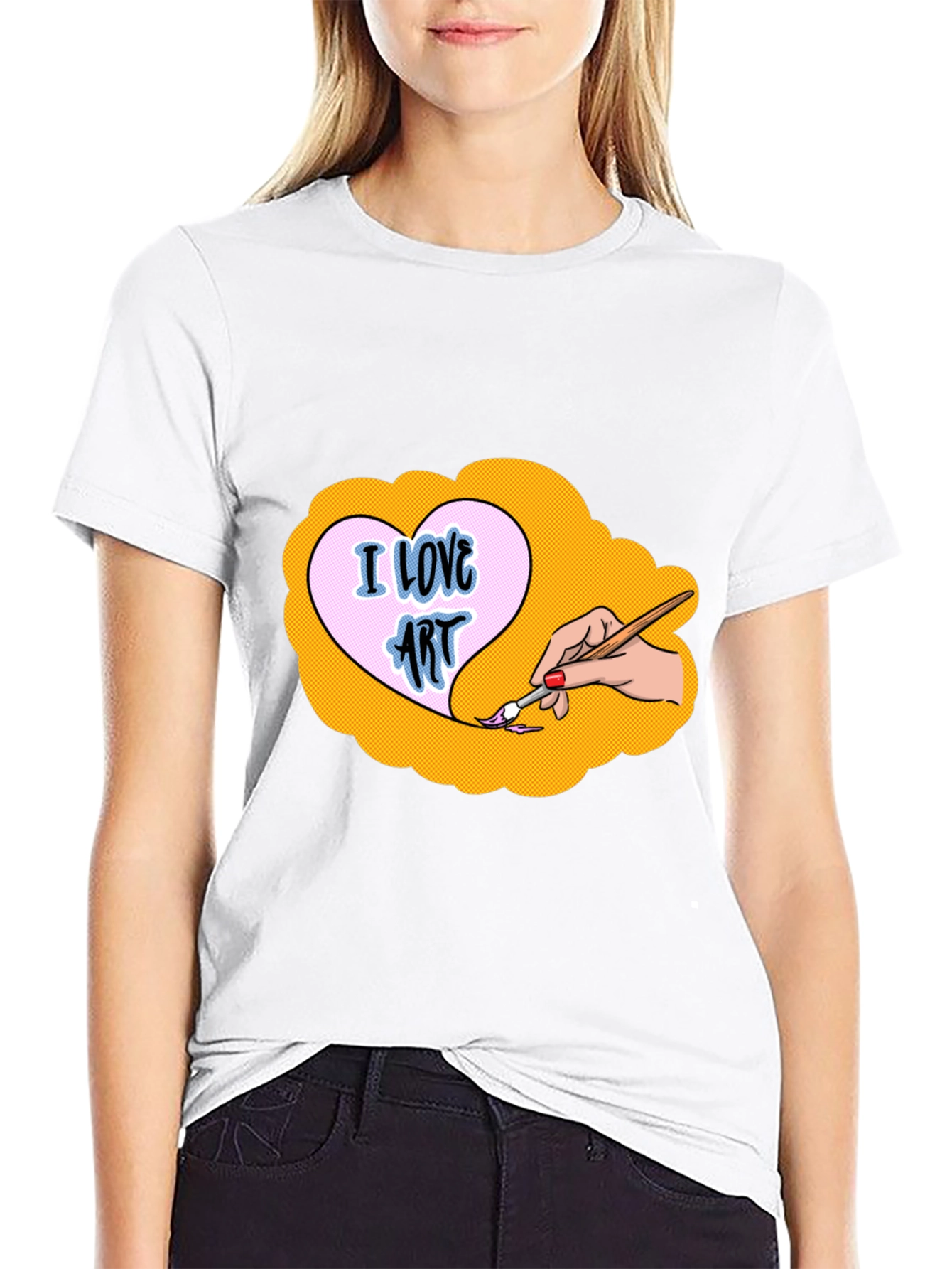 I Love Art Graphic Tee - Black