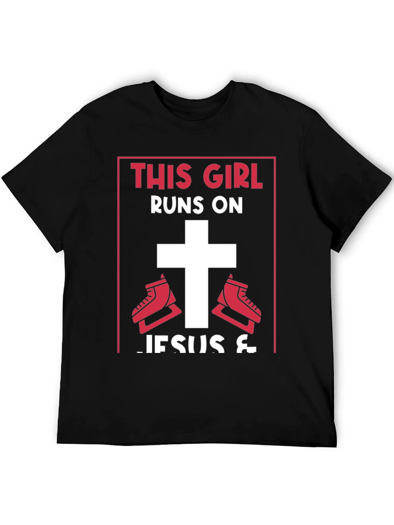 This Girl Runs on Jesus & Ice Skating T-Shirt