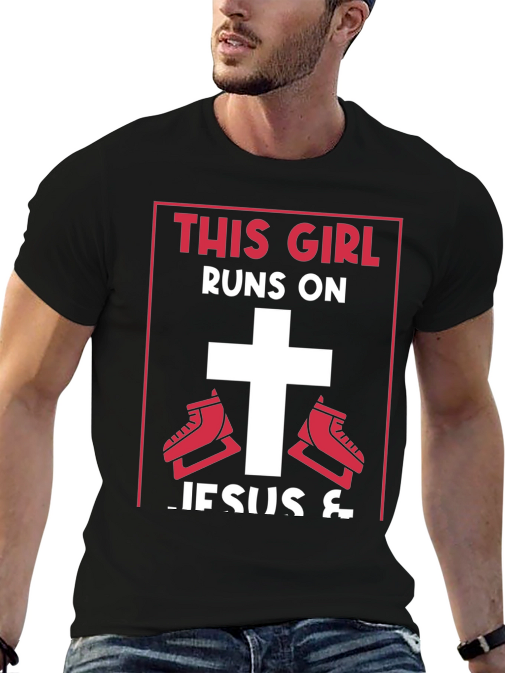 This Girl Runs on Jesus & Ice Skating T-Shirt