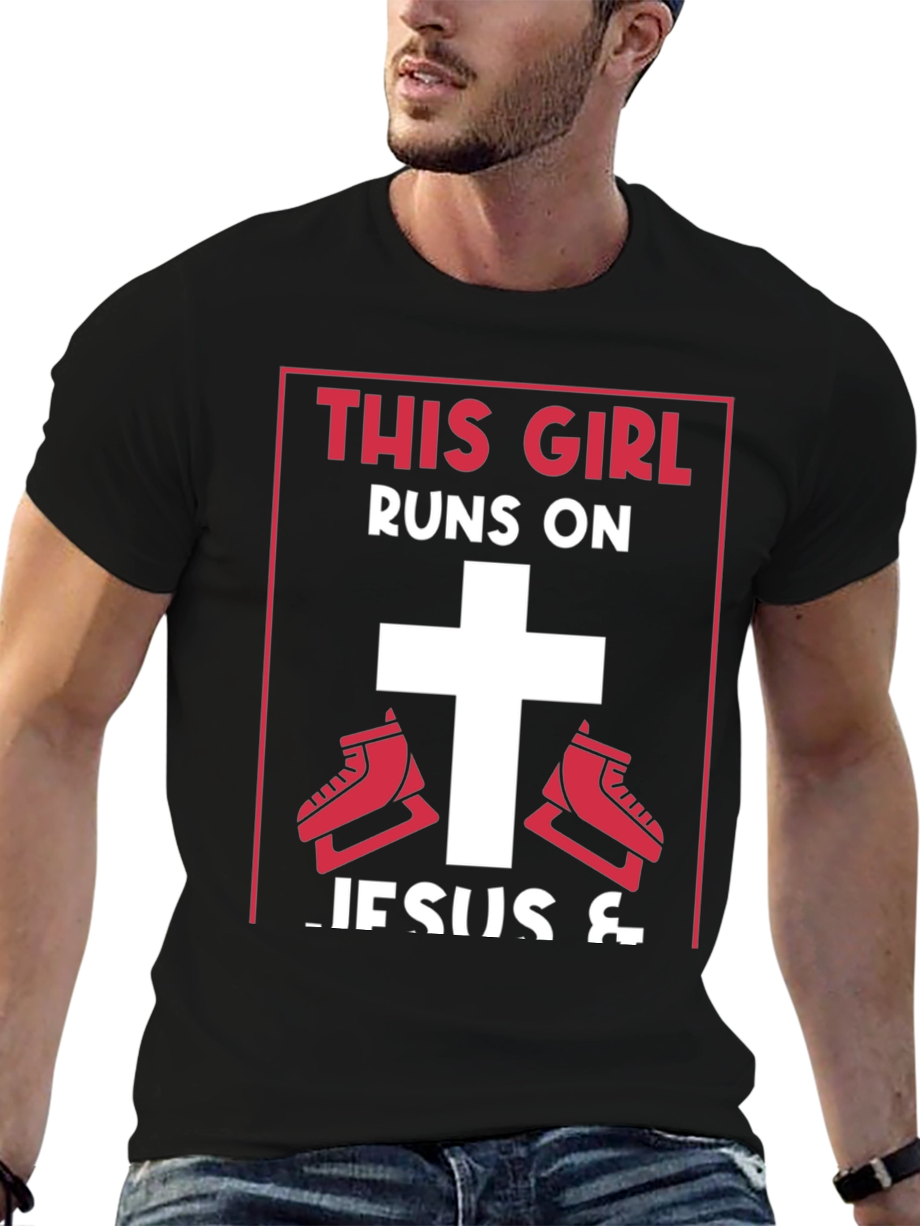 This Girl Runs on Jesus & Ice Skating T-Shirt