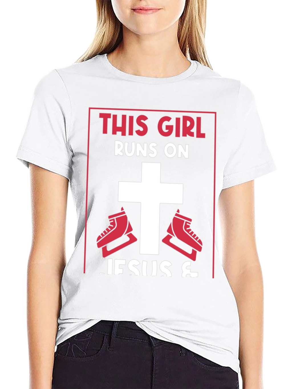 This Girl Runs on Jesus & Ice Skating T-Shirt