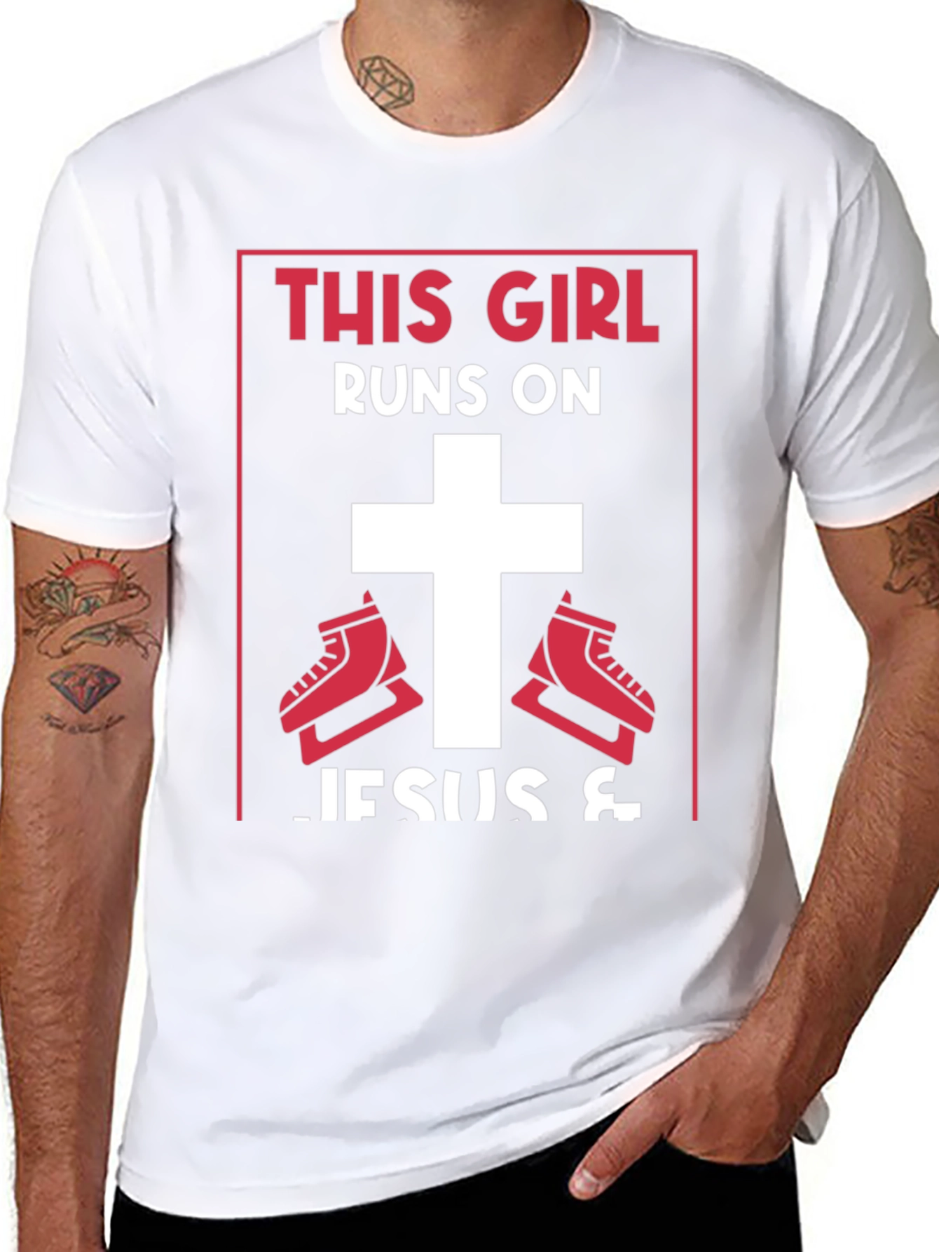 This Girl Runs on Jesus & Ice Skating T-Shirt
